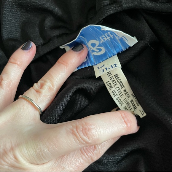 Vintage Sue Brett Black Jumpsuit Pantsuit 70’s Cocktail Evening Flutter Sz Large - Picture 3 of 8